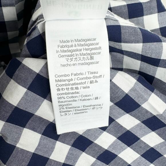 J. Crew Crewcuts Boys Long Sleeve Flex Patterned Washed Shirt 2 Gingham Navy - Picture 7 of 8